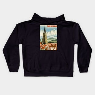 Berne,Switzerland,Travel Poster Kids Hoodie